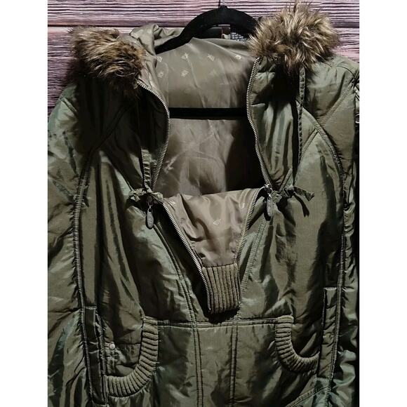 Mecca Femme Poncho Vest with Fur Parka - Picture 6 of 14